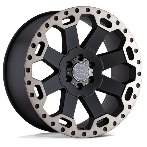 Alloy Wheel 17x9 ET-12 5x127 Matte Black W/ Machined Dark Tint Warlord Black Rhino