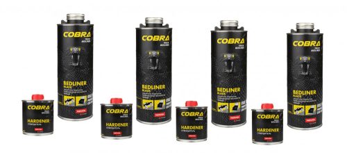 COBRA eXtreme Bedliner, vysoce odolný nástřik (černý), sada 4 ks nástřiku (černého) + 4 ks tužidla