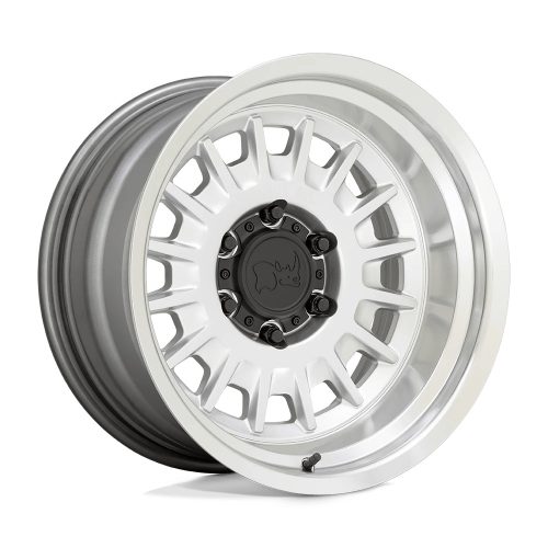 Alumínium felni 16x8 ET0 6x139,7 Gloss Silver W/ Mirror CUT Face & LIP Aliso Black Rhino