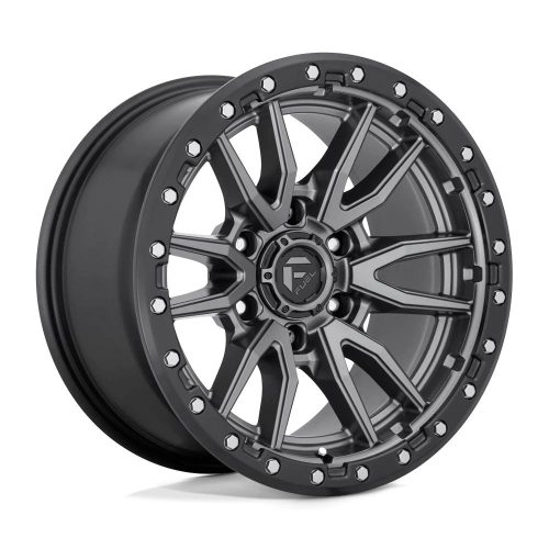 Alumínium felni 17x9 ET-12 6x139,7 D680 Rebel Matte GUN Metal Black Bead Ring Fuel