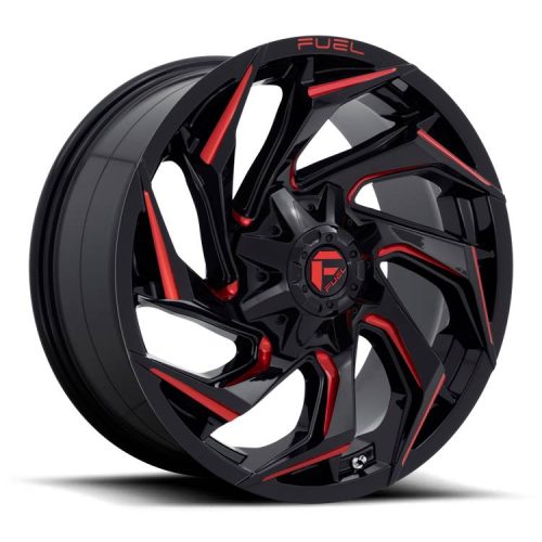 Fuel alu disky 20x10 ET-18 6x135/6x139,7 D755 Reaction Gloss Black Milled W/ RED Tint