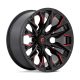 Alloy Wheel 22x10 ET-18 6x139.7 D823 Flame Gloss Black Milled W/ Candy RED Fuel