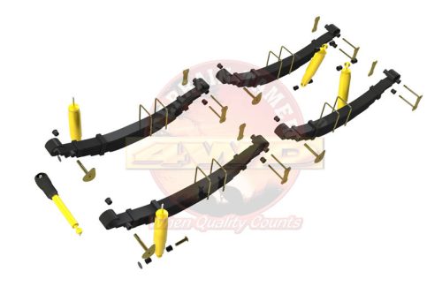 Terrain Tamer felfüggesztés készlet gyári erősségű lengéscsillapítóval emelés +40mm erősített +65kg terhelésig elöl +85kg terhelésig hátul Toyota Landcruiser BJ40|42 FJ40 1980-> szintszabályzás nélküli modellek